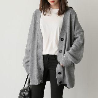 V-neck Stitched-detail Cardigan