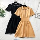 Contrasted Polo Dress