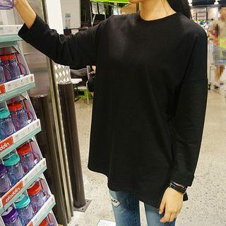 Long-sleeve Oversized Plain T-shirt
