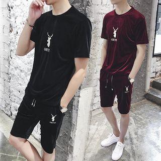 Set: Velvet Short-sleeve T-shirt + Shorts