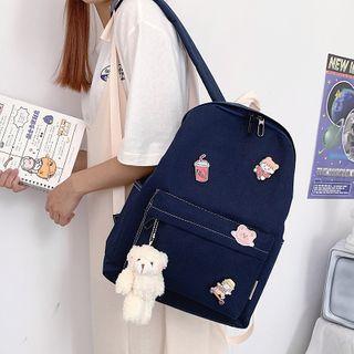Plain Backpack With Badge