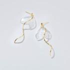 Fish Tail Drop Earring 1 Pair - S925 Silver - Silver Rhinestone - Gold - One Size