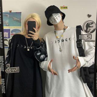 Couple Matching Crescent Print Sweatshirt