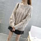Cable Knit Batwing-sleeve Sweater