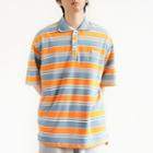 Color Block Stripe Oversized Polo Shirt