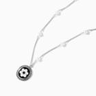 Flower Faux Pearl Pendant Alloy Necklace Black & Silver - One Size