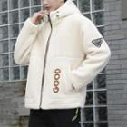 Embroidered Zip-up Fleece Jacket / Hooded Jacket