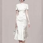 Short-sleeve Midi Mermaid Qipao Dress