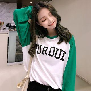 Raglan Lettering Long-sleeve T-shirt