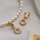 Rhinestone Hoop Dangle Earring 1 Pair - One Size