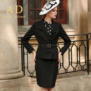 Dotted Blouse / Pencil Skirt / Jacket