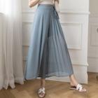 High-waist Plain Chiffon Skirt