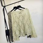 Pointelle Knit Sweater Almond - One Size