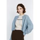 [lazy Sunday] Cable-knit Crop Cardigan Blue - One Size