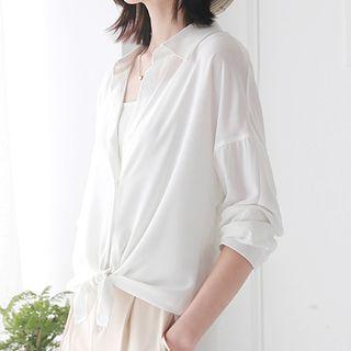 Dip Back Chiffon Shirt