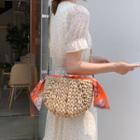 Woven Straw Crossbody Bag Brown - One Size