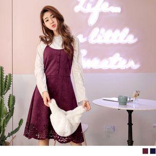 Spaghetti-strap Cutout A-line Dress