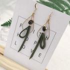 Bead Alloy Drop Earring 1 Pair - Black & Gold - One Size