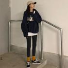 Letter Pullover / Mock Two-piece Inset Skirt Leggings
