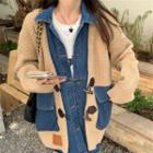 Mock Two-piece Cable-knit Cardigan