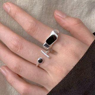 Geometric Stainless Steel Open Ring