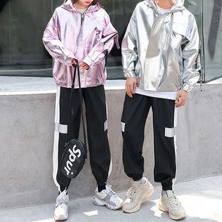 Couple Matching Hooded Glitter Zip Jacket / Sweatpants