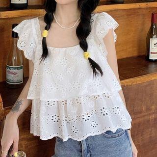 Eyelet Layered Blouse