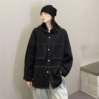 Stitched Front Pocket Button-up Shirt