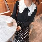 Lace-collar Bow-tie Blouse