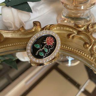 Flower Faux Pearl Brooch 1 Pc - Black - One Size