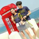 Couple Matching Lettering Short Sleeve T-shirt / Short Sleeve Dress