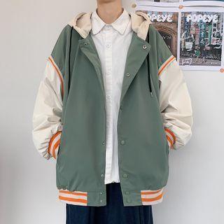 Color Block Zip Up Hoodie