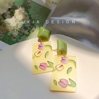 Tulip Resin Dangle Earring