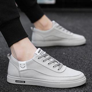 Smiley Face Tag Canvas Sneakers