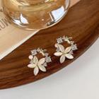 Butterfly Flower Earring Beige - One Size