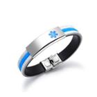 Simple Creative Blue Medical Logo Geometric 316l Stainless Steel Silicone Bracelet Silver - One Size