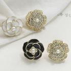 Flower Faux Pearl / Rhinestone Earring