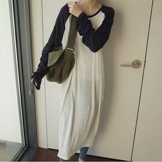 Raglan Long-sleeve T-shirt Dress