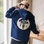 Chinese Character Zip Hooded Jacket