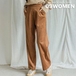 Flat-front Corduroy Wide-leg Pants