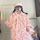 Set: Leopard Print Fleece Jacket + Hat