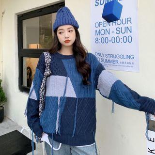 Panel Sweater Blue - One Size