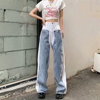 Mid-rise Patchwork Loose-fit Jeans