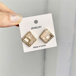 Rhinestone Drop Earring 1 Pair - Stud Earring - One Size