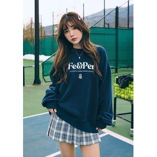 [fever & Percent] Drop-shoulder Letter Sweatshirt