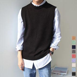 Crew-neck Sleeveless Boxy Sweater In 9 Colors