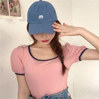 Color-block Puff-sleeve Top