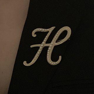 Letter H Brooch As Shown In Figure - One Size