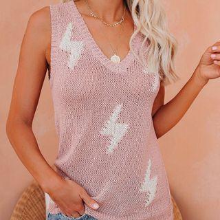 Bolt Print Knit Tank Top