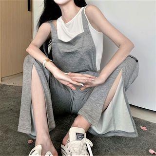 Slit Boot-cut Jumper Pants